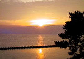 駿河湾へ沈む夕陽